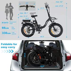 Vélo de montagne électrique pliable GOSEN 750W 48V, pneus larges de 20 pouces, batterie Samsung, vélo électrique pour adultes - Product Image 4