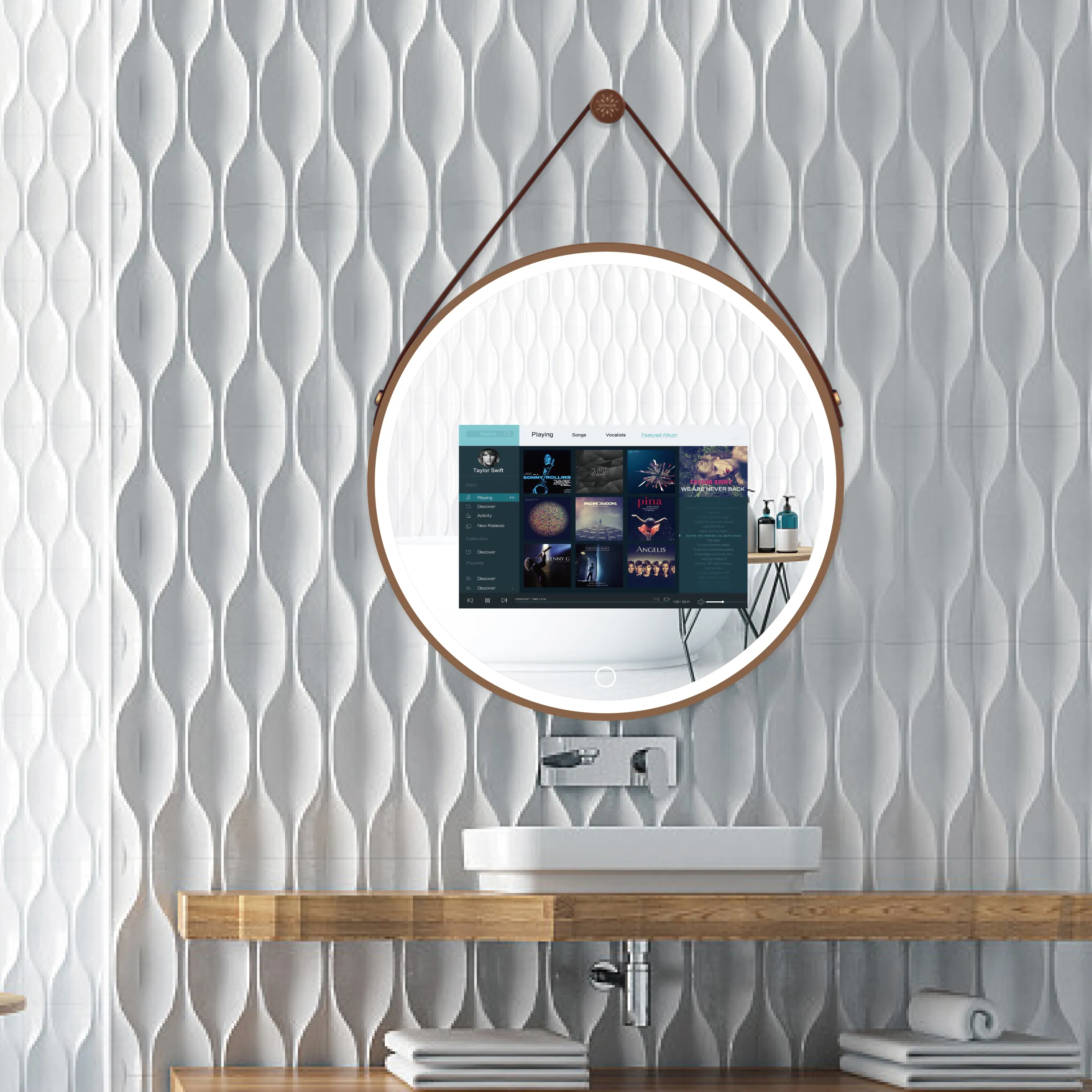 थोक होटल घर टच स्क्रीन स्मार्ट निविड़ अंधकार बाथरूम दर्पण टीवी