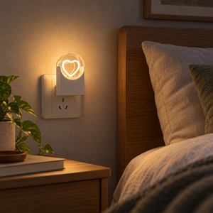 Lampe de nuit LED en forme de cœur, 2700K blanc chaud, économie d'énergie, fonctionnement continu, pour chambre et salon, directement de l'usine. - Product Image 3