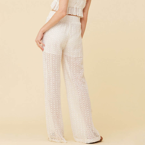 Nuovi <span class=keywords><strong>pantaloni</strong></span> personalizzati estivi da donna <span class=keywords><strong>a</strong></span> maglia quadrata copri <span class=keywords><strong>pantaloni</strong></span> taglie forti uncinetto <span class=keywords><strong>a</strong></span> <span class=keywords><strong>righe</strong></span> verticali bianche - Product Image 2