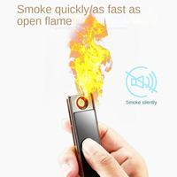 Briquet électronique sans flamme KY, rechargeable par USB, en alliage de zinc, certifié CE, classique, coupe-vent, mini, pour extérieur