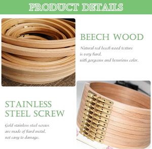 Beech Wood Embroidery Hoops Circle Cross Stitch Frame Hoops Round Wooden Ring - Product Image 3