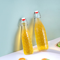 Bouteille en verre Roll-On 1000 ml, conteneur rond vide pour la fermentation du kombucha et le stockage d'extraits de plantes