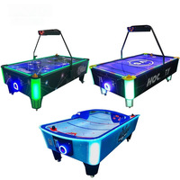 Table de hockey sur air, machine de jeu d'arcade à monnayeur, 2 joueurs, jeu de pucks commercial d'intérieur, construction en fibre de verre, garantie 1 an