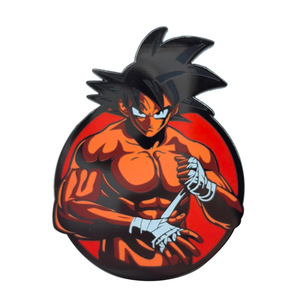 Insignia de Metal personalizada de aleación de Zinc de Goku, Pin de esmalte duro pintado tallado y estampado UV para entusiastas del fitness - Product Image 1
