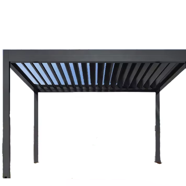 Aluminum Alloy Waterproof Motorized Louvered Pergola with Remote Control for Rooftop Carport and Gazebo