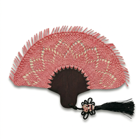 Éventail de mariage personnalisé en bambou fait main avec pompon, logo personnalisé pour cadeau de fête nuptiale