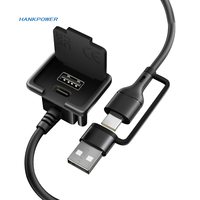 Ransel Port pengisi daya USB eksternal 4 in 1, aksesori kabel USB untuk berkemah, perjalanan dan luar ruangan