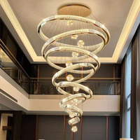 JYLIGHTING Lustre en cristal LED de luxe moderne haut de gamme Design américain pour hôtels et salons Lampes suspendues énormes