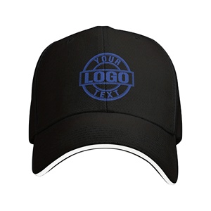 Casquette de baseball ajustable en tissu éponge sportif noir brodé personnalisée pour hommes et femmes avec logo personnalisé - Product Image 1