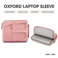 Housse pour ordinateur portable avec poignée, doublure en polaire, antichoc, pour ordinateur portable de 13 à 16 pouces, avec 3 poches avant zippées