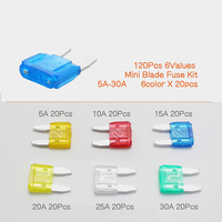 120 fusibles automobiles standard adaptés aux fusibles automobiles de 5A, 10A, 15A, 20A, 25A et 30A ampères