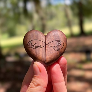 Ring Box Portable Walnut Storage <b>Wood</b> Wooden Wedding Jewelry Engagement <b>Canvas</b> Pendent Necklace Box - Product Image 2