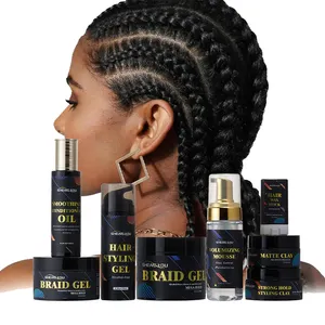 OEM/ODM Huile de soin des cheveux africains Gel coiffant Produits Argile mate Mousse volumatrice Contrôle des bords Bâton de cire Gel de tressage à tenue supplémentaire