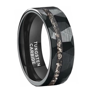8MM Alin Hammered <strong>Lord</strong> <strong>of</strong> <strong>the</strong> <strong>Rings</strong> Black <strong>Ring</strong> Tungsten Meteorite Anillos De Tungsteno Jewelry - Product Image 1