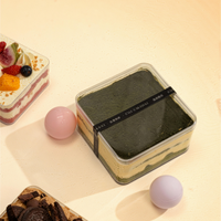 Petites Boîtes à Gâteaux Rectangulaires Transparentes, Contenant d'Emballage en Plastique Carré Transparent pour Tiramisu Mousse