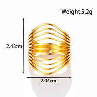 HENGSEN 2025 fil découpé au laser coupe en filigrane géométrique creux 18K or anneaux en acier inoxydable pour les femmes Non ternir