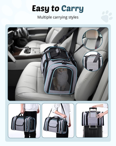 Two Sided Expandable Oxford <b>Pet</b> <b>Carrier</b> <b>Backpack</b> Zipper Eco-Friendly Sustainable Travel Bag Airline Approved for Small Animals - Product Image 3