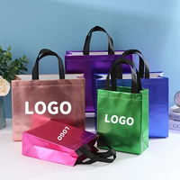 Sac fourre-tout personnalisé laser réutilisable laminé non tissé sacs fourre-tout imperméable or rose shopping sacs en tissu PP avec votre LOGO
