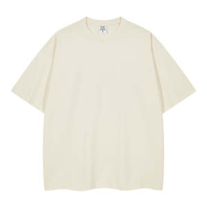 T-shirt en gros, poids lourd, uni, blanc, homme, luxe, personnalisé, lourd, 100% coton, surdimensionné - Product Image 5