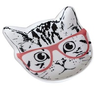 Plateau à bijoux en céramique blanc anneau plat chat mignon bibelot décoratif assiette bijoux organisateur plat anneau support