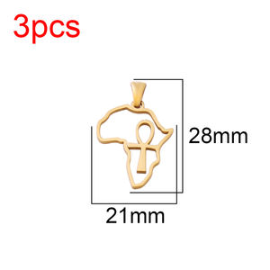9 pièces en acier inoxydable carte africaine breloques afrique egypte Nil clé ethnique <span class=keywords><strong>antique</strong></span> Ankh vie symbole croix pendentifs pour la fabrication de bijoux - Product Image 6