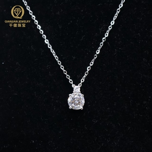 Collana con Pendente a Catena a Onda in <span class=keywords><strong>Argento</strong></span> <span class=keywords><strong>925</strong></span> Originale con Moissanite Taglio Brillante Certificata, Placcata Oro/Oro Rosa/<span class=keywords><strong>Argento</strong></span> - Product Image 3
