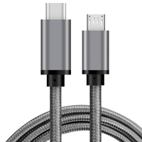 PD60W kabel USB-C kualitas Premium ke kabel mikro usb 2.0 kabel pengisi daya ponsel cepat dengan Transfer Data untuk Android IOS