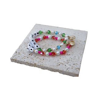 खुश उपहार गर्म बिक्री कस्टम नरम मिट्टी के कंगन के सामान की दोस्ती महिला लड़कियों के लिए अंग्रेजी अक्षर कोण - Product Image 5