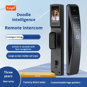 Tuya thông minh khóa cửa gỗ với cuộc gọi video từ xa 3D Nhận dạng khuôn mặt mật khẩu vân tay & lưu trữ đám mây <span class=keywords><strong>Wifi</strong></span> giám sát - Product Image 3