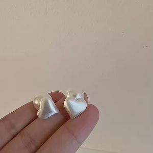 Pendientes de Perlas de Imitación de Moda Coreana Vintage, con Forma de Corazón Grande y Simple, para Mujeres y Niñas - Product Image 2