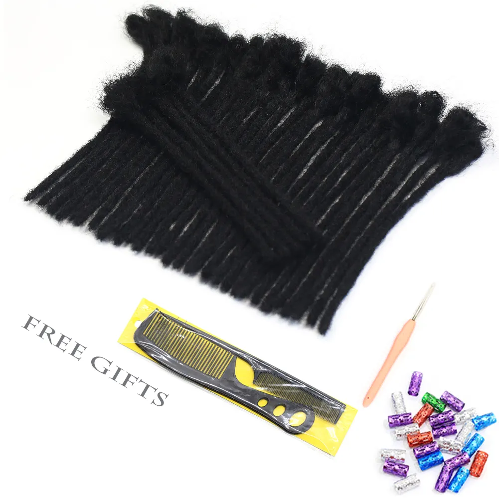 Tianrun 100% Human Hair Dreadlock Extensions Crochet Hair 0.6cm Extensions Crochet Braids Hair Dreadlock for Men