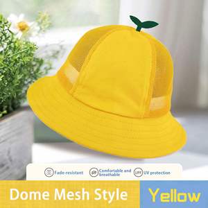 Petit chapeau en jean jaune avec broderie 3D, absorption de la transpiration, respirabilité, protection solaire pour les enfants de maternelle, toutes saisons - Product Image 3