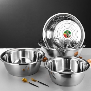 Vente en gros <span class=keywords><strong>de</strong></span> bassines <span class=keywords><strong>de</strong></span> lavage en acier inoxydable, grandes bassines en acier inoxydable, bassines rondes en métal pour la cuisine, 45cm-80cm - Product Image 2