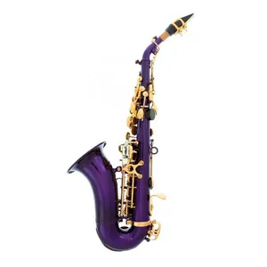 SEASOUND OEM Высокое качество, недорогой Фиолетовый лак для тела, клавиши, изогнутый колокольчик, Сопрано-саксофон JYSS100DPPL
