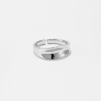 VEWANT Minimalistischer Kupfer-Ring mit 18K Gold und Rhodium-Beschichtung, Polierter Breiter Offener Ring, Alltäglicher Modeschmuck