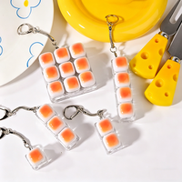 Porte-clés clavier personnalisé, Keycap Bread, Switches anti-stress, Porte-clés clavier mécanique LED, Jouet anti-stress, Cadeau promotionnel