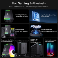 Ventilateur de refroidissement CPU Snowman Hot Sale à 6 caloducs avec affichage de la température, facile à installer pour Intel LGA 1851 AMD AM4 AM5