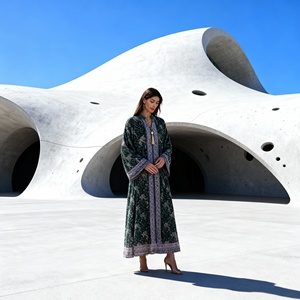 Abaya en polyester avec strass thermocollants, élégante et luxueuse, pour soirées et fêtes, pour femmes musulmanes, vente en gros, nouveau design tendance, fabricant OEM - Product Image 4