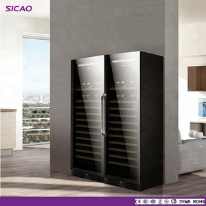 Sicao 5-20c. Cave à vin de luxe à double porte, grande capacité (300 bouteilles), avec contrôle de l'humidité et de la température - Product Image 4