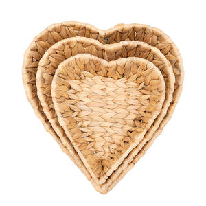 ชุดตะกร้าฟางทอมือรูปหัวใจสำหรับเก็บผลไม้ขนมปังถาดตกแต่งสไตล์นอร์ดิกขนาดใหญ่ขนาดกลาง - Product Image 1