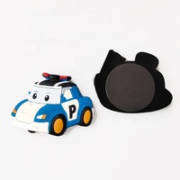 Badges et breloques rectangulaires 3D en PVC motif chien de dessin animé, sans MOQ, conception magnétique 2D personnalisée pour réfrigérateur