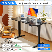 Mesa de Computadora Eléctrica de un Solo Motor con Diseño de Embalaje Integrado, Altura Ajustable y Tablero Empalmado