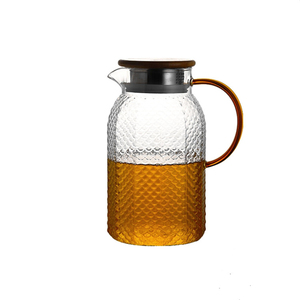 Hàng Hóa Chất Lượng Jug Động Vật Nước Và Bát Bộ 51 Oz Bình Thủy Tinh Với Tre Tự Nhiên Nắp - Product Image 5