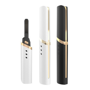 Recourbe-cils électrique rechargeable USB, outil de beauté portable, noir et blanc - Product Image 1