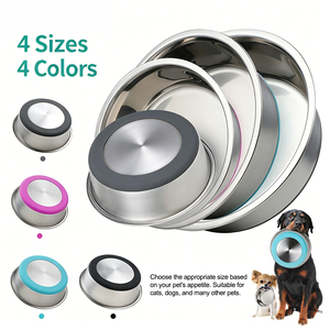 Bol en acier inoxydable pour chiens et chats, pour l'alimentation et l'eau potable, accessoires pour animaux de compagnie, adapté aux petits animaux, utilisation intérieure et extérieure - Product Image 2
