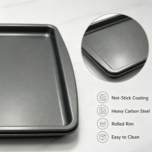 Bandeja para Hornear Galletas de 10x15 Pulgadas, Acero al Carbono con Revestimiento Antiadherente, Fácil Desmolde - Product Image 3