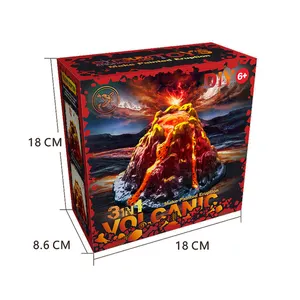 Best Selling Children Lab Educational Toys 3 In 1 Make Painted Volcano Model Toy DIY Volcano Set
