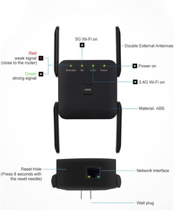 Hot bán 5Ghz không dây Repeater 1200Mbps <span class=keywords><strong>Router</strong></span> không dây Booster dài Rand Extender 5g repeteur Wifi mạng tín hiệu Booster - Product Image 2