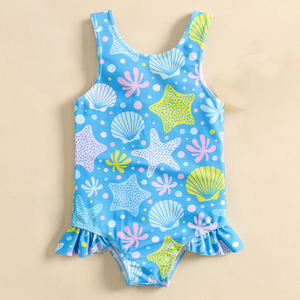 Trajes de baño Juniors hechos a mano de alta calidad, mallas Bandeau estampadas para niños con decoración de lentejuelas, plataforma de exportación Digital Global - Product Image 5